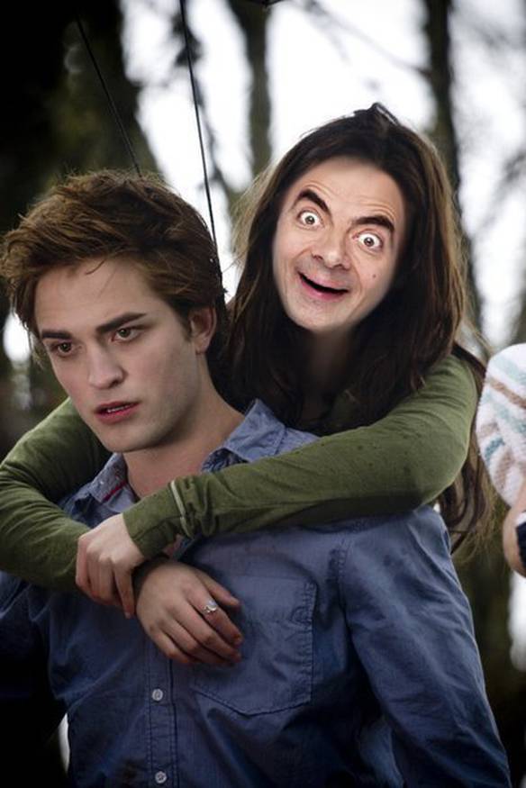 Imagem engraçada Mr. Bean em Crepúsculo no iPiadas