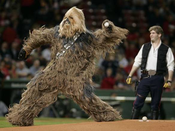Imagem engraçada Chewbacca no Beisebol no iPiadas