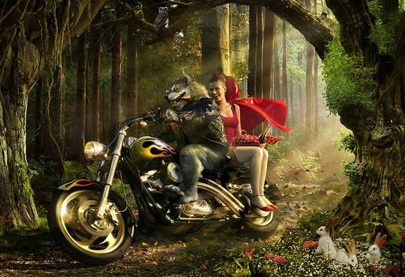 Imagem engraçada Chapeuzinho e o Lobo no iPiadas