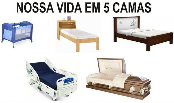 Imagem engraçada Nossa Vida em Cinco Camas no iPiadas