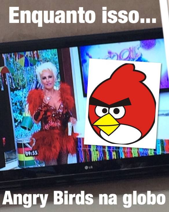 Imagem engraçada Angry Birds na Globo no iPiadas