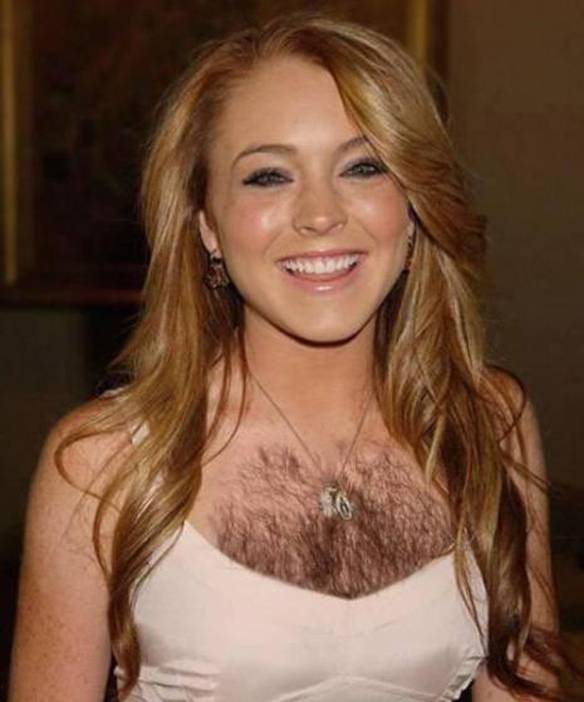 Imagem engraçada Lindsay Lohan Peluda no iPiadas