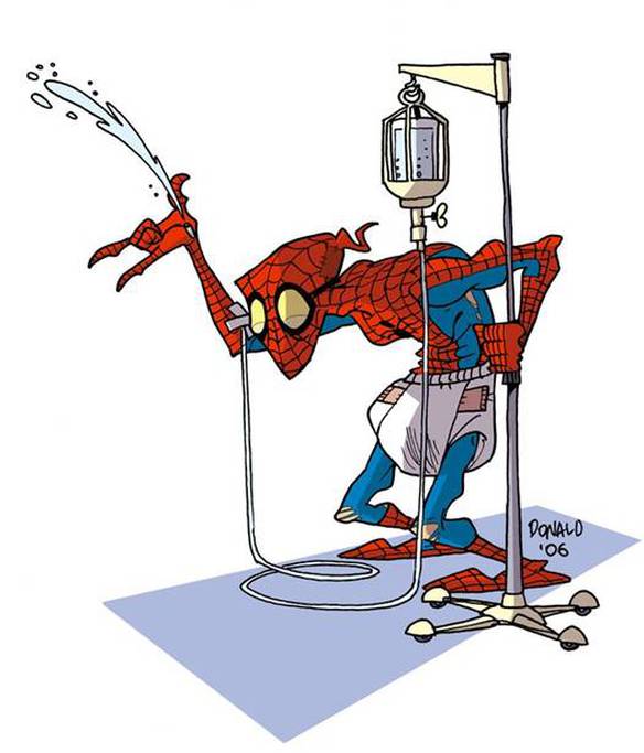 Imagem engraçada Homem-Aranha na Terceira Idade no iPiadas