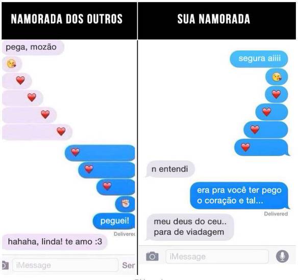 Imagem engraçada Comparação de Namoradas no iPiadas