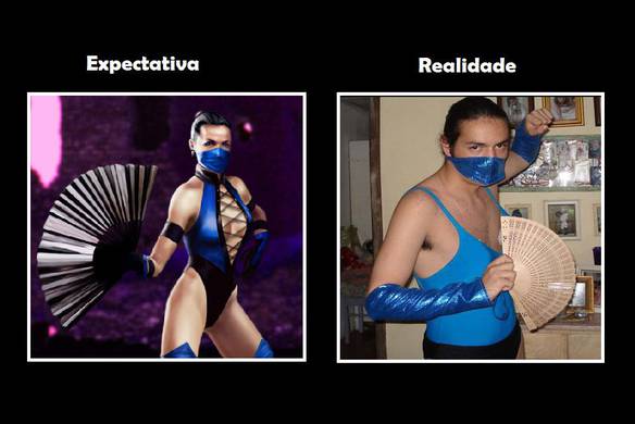 Imagem engraçada Cosplay: Expectativa e Realidade no iPiadas