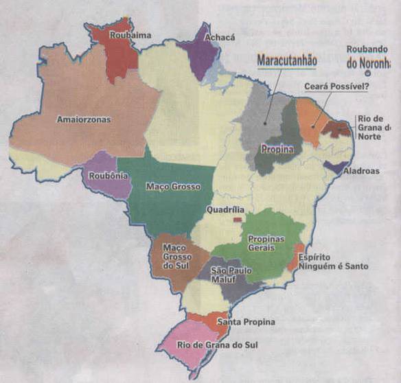Imagem engraçada Novo Mapa do Brasil no iPiadas