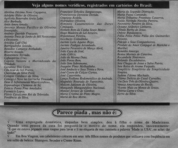 Imagem engraçada Nomes Estranhos no iPiadas
