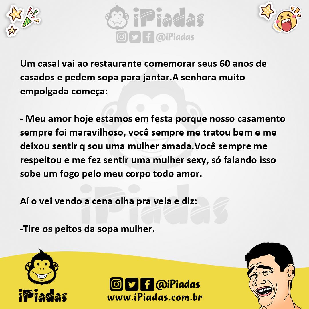 Ilustração da piada 60 anos de casados no iPiadas