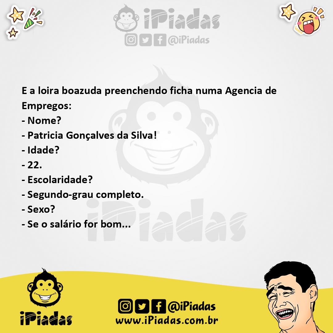 Ilustração da piada A entrevista da loira no iPiadas