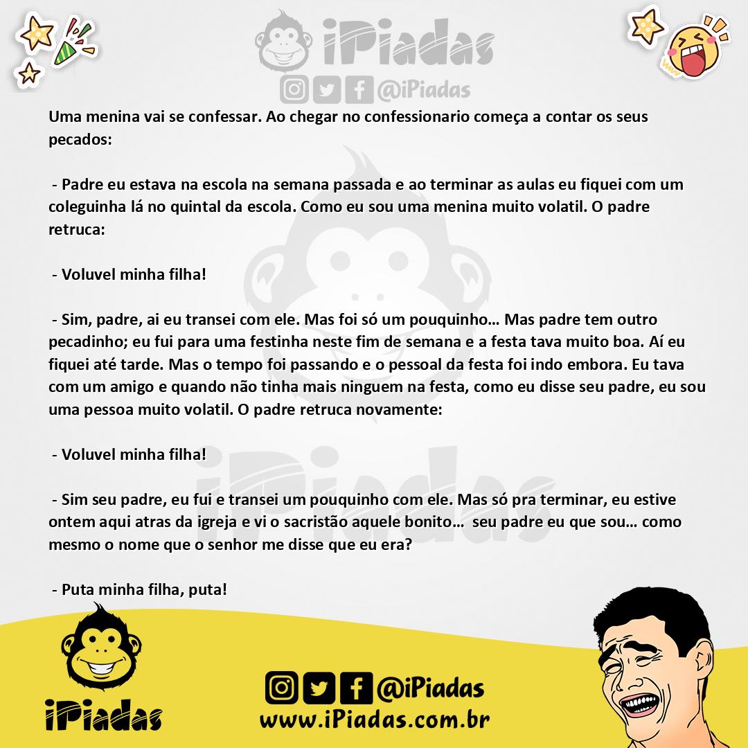 Ilustração da piada A menina volátil no iPiadas