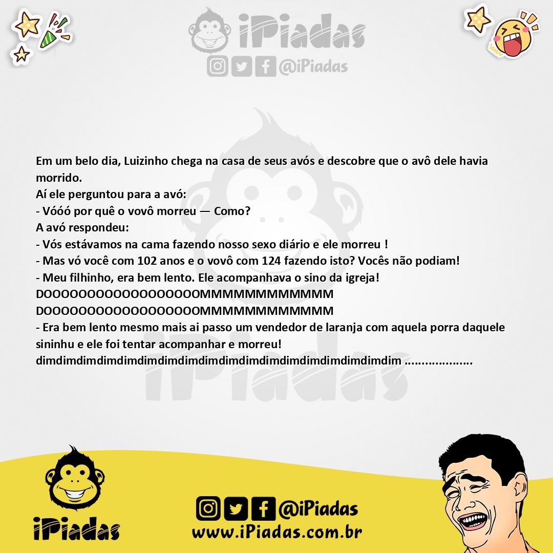 Ilustração da piada A Morte do Avô de Luizinho no iPiadas