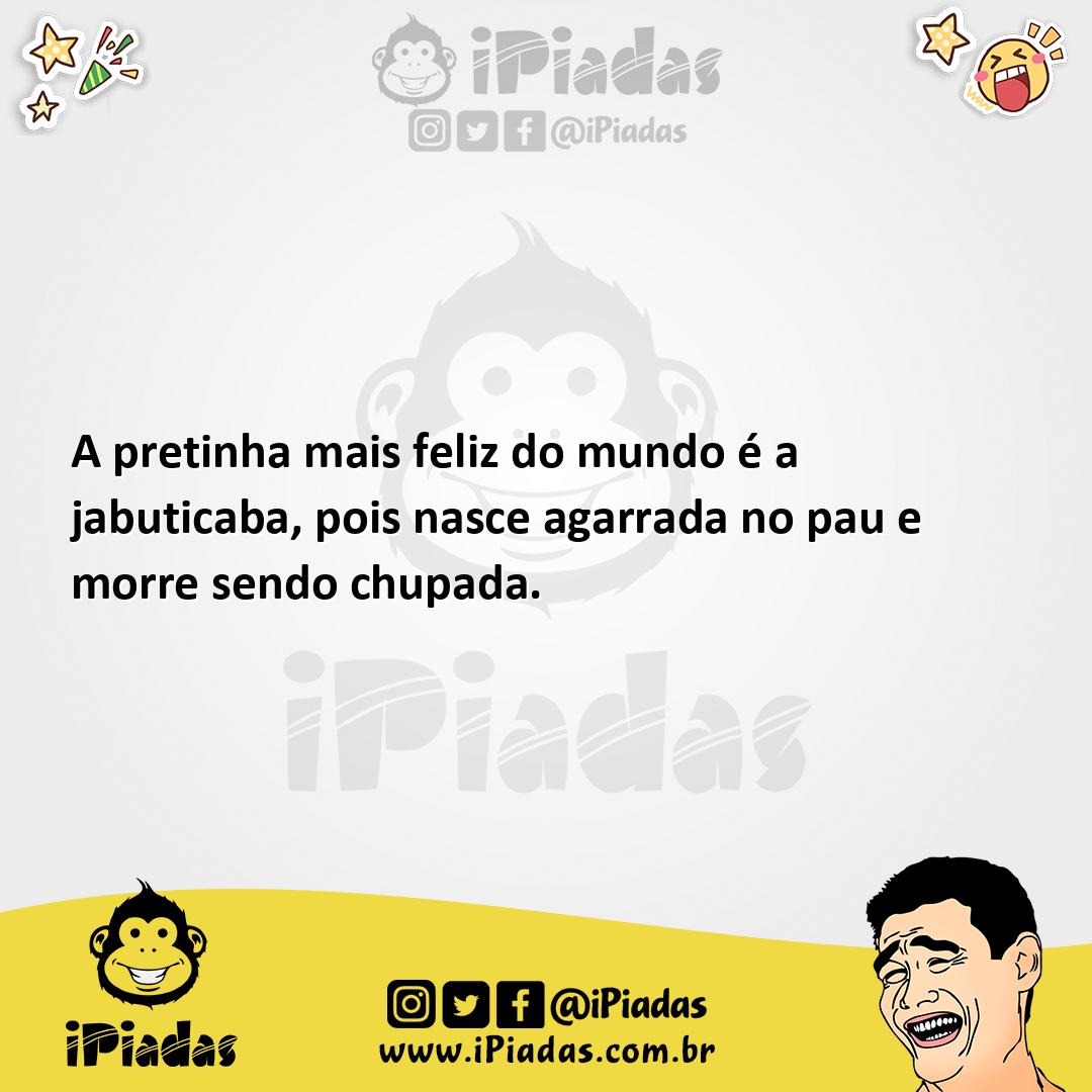 Ilustração da piada A pretinha mais feliz do mundo no iPiadas