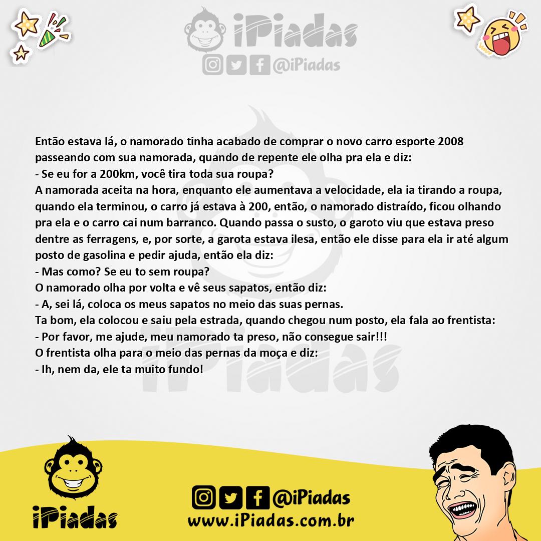 Ilustração da piada Acidente meu namorado ta preso no iPiadas