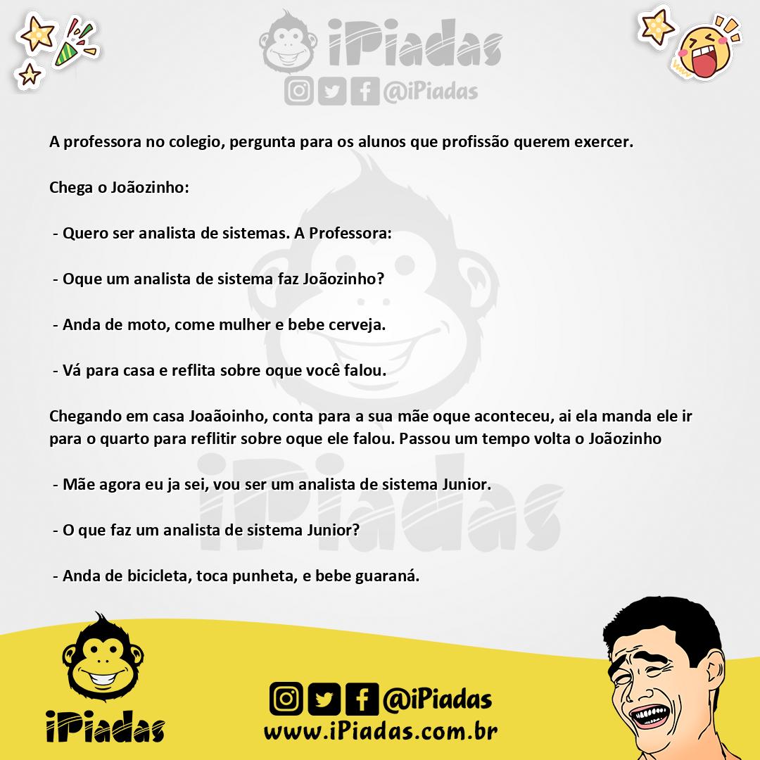 Ilustração da piada Analista de sistemas no iPiadas