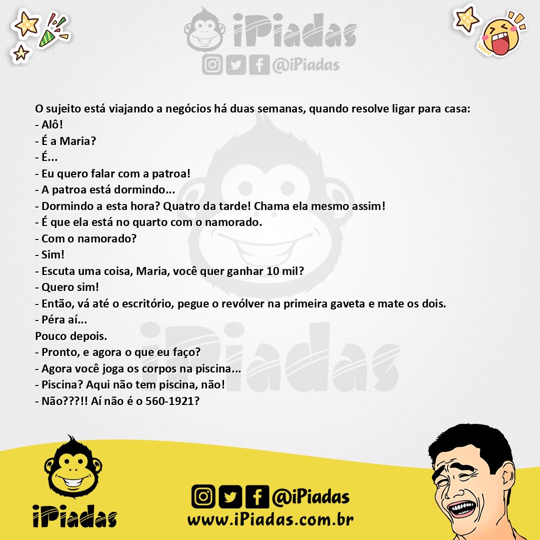 Ilustração da piada Assassinato por Telefone no iPiadas