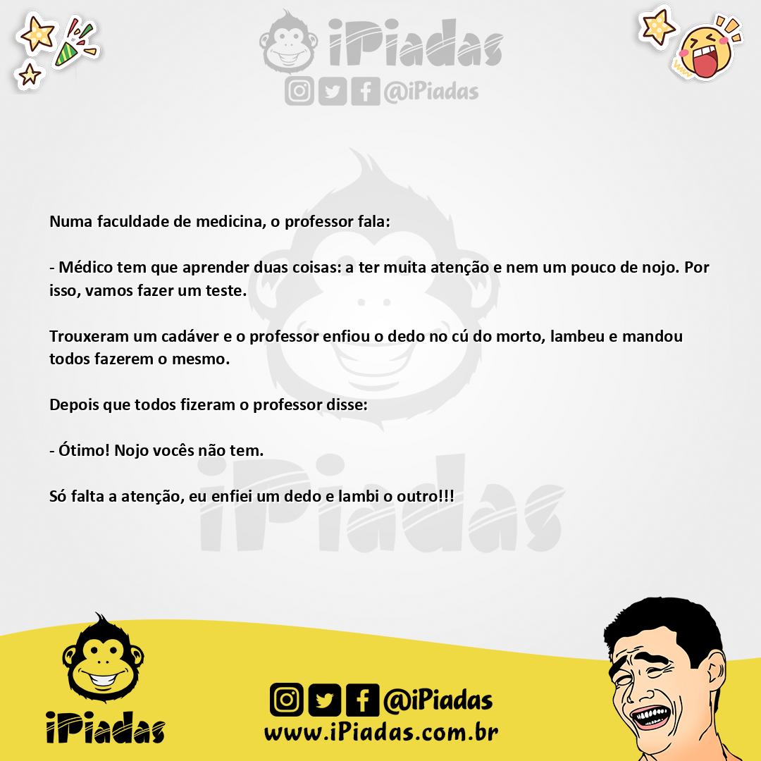 Ilustração da piada Aula de medicina no iPiadas