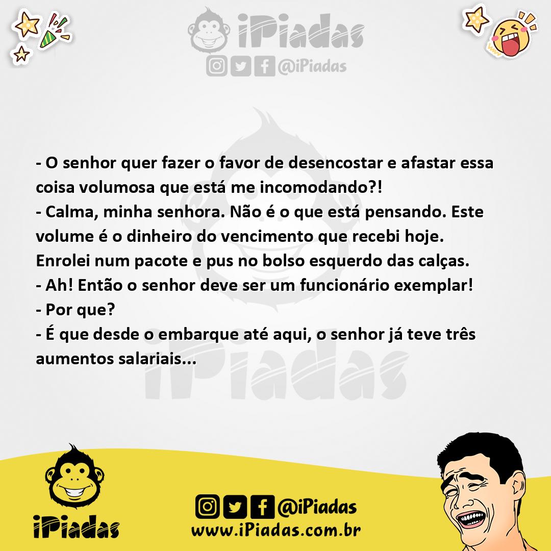 Ilustração da piada Aumento salarial no iPiadas