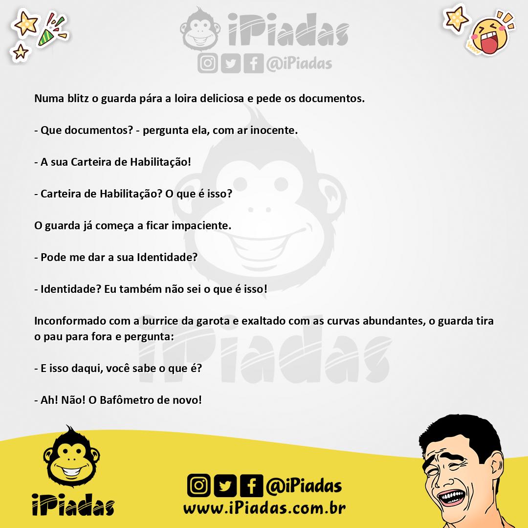 Ilustração da piada Blitz na Loira Burra no iPiadas