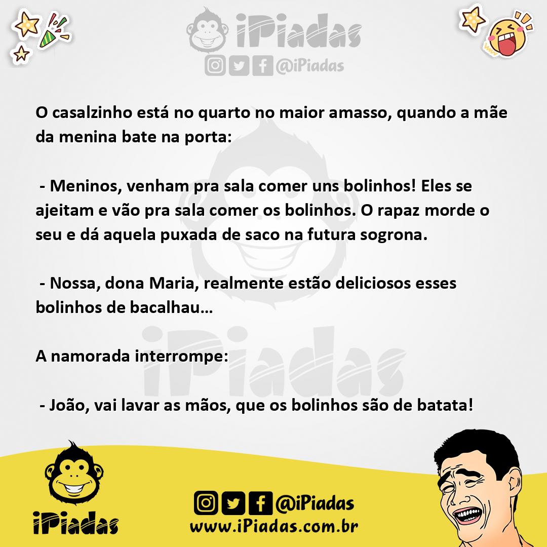 Ilustração da piada Bolinho de bacalhau no iPiadas
