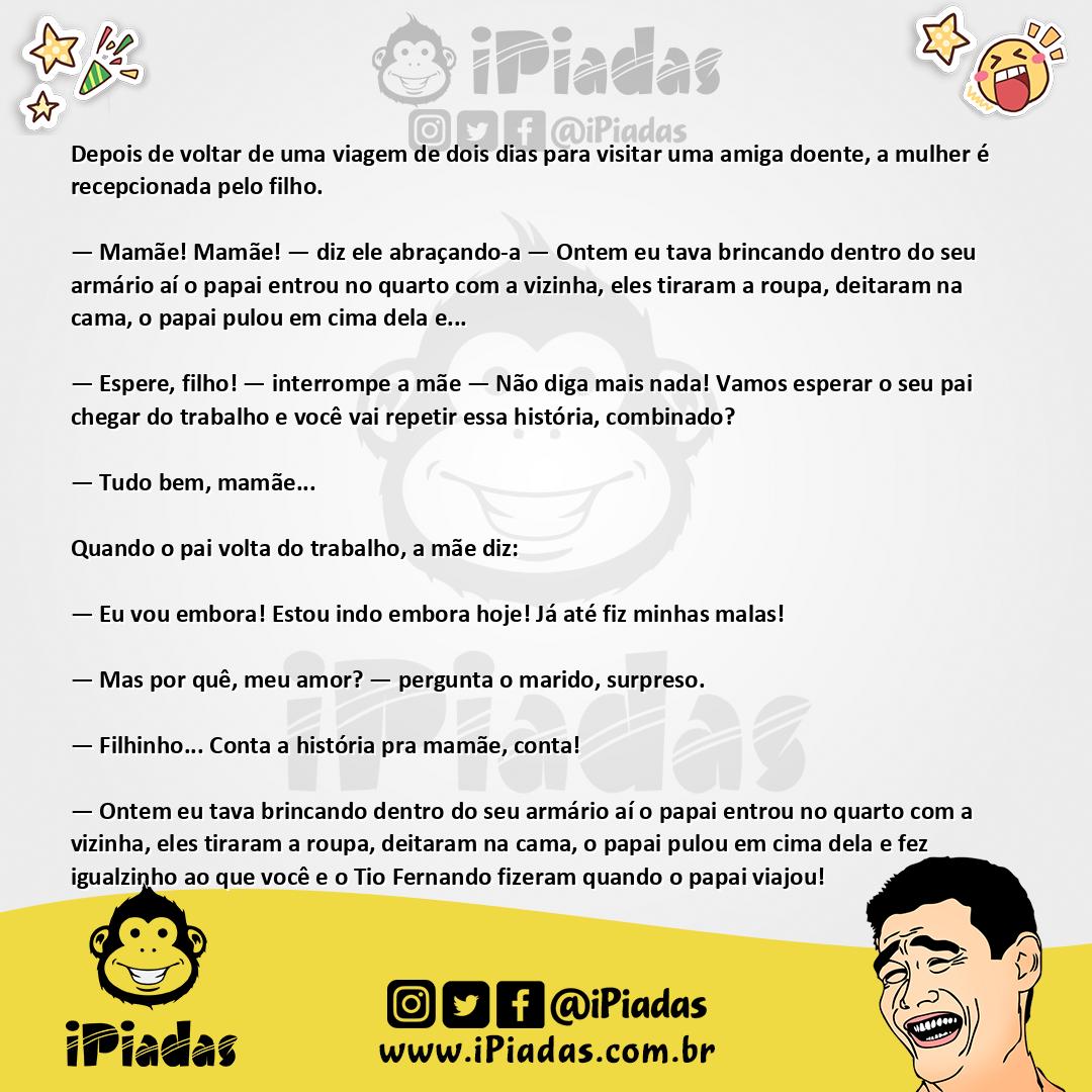 Ilustração da piada Brincando no Armário no iPiadas