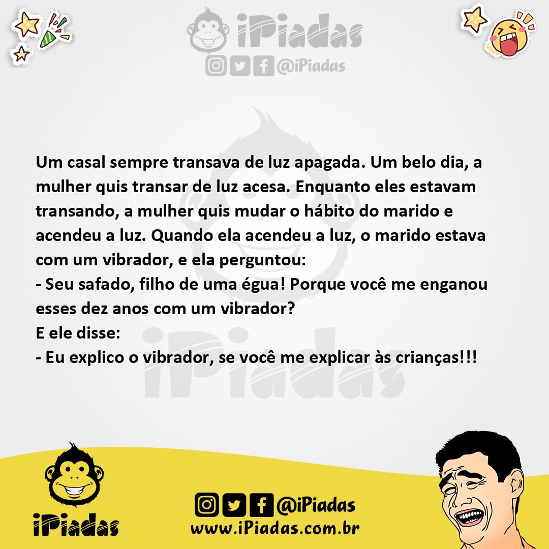 Ilustração da piada Corno Vibrador no iPiadas