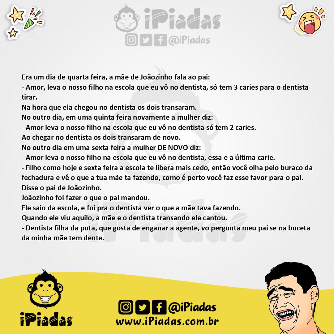 Ilustração da piada Dentista da mãe do Joãozinho no iPiadas