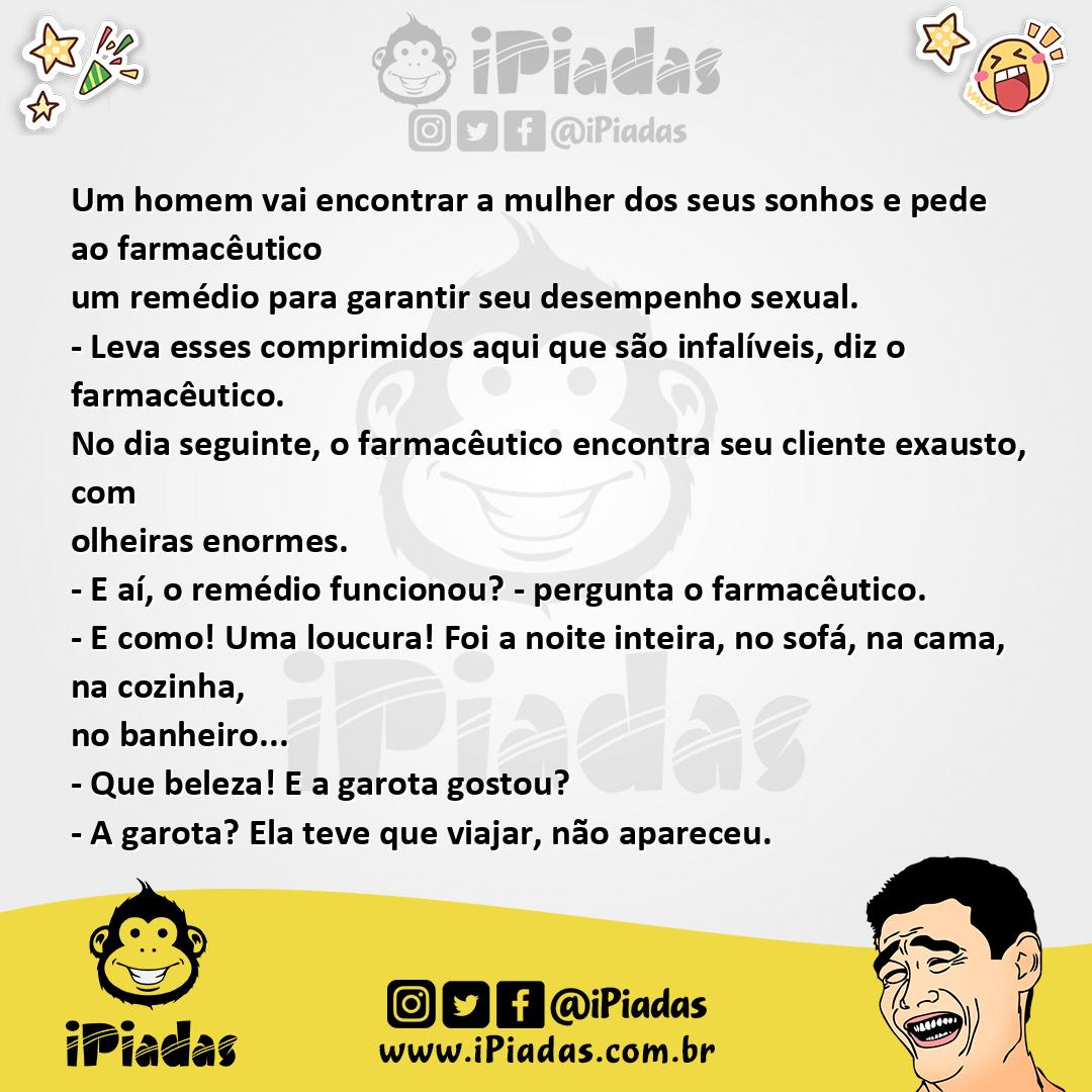 Ilustração da piada Desempenho no iPiadas