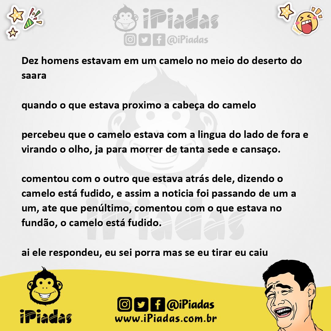 Ilustração da piada Dez homens e um camelo no iPiadas