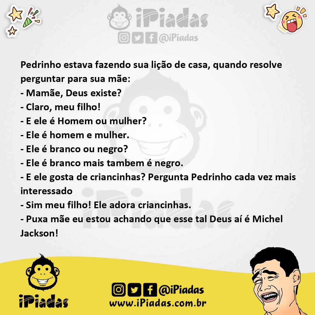 Ilustração da piada Dúvida teológica no iPiadas