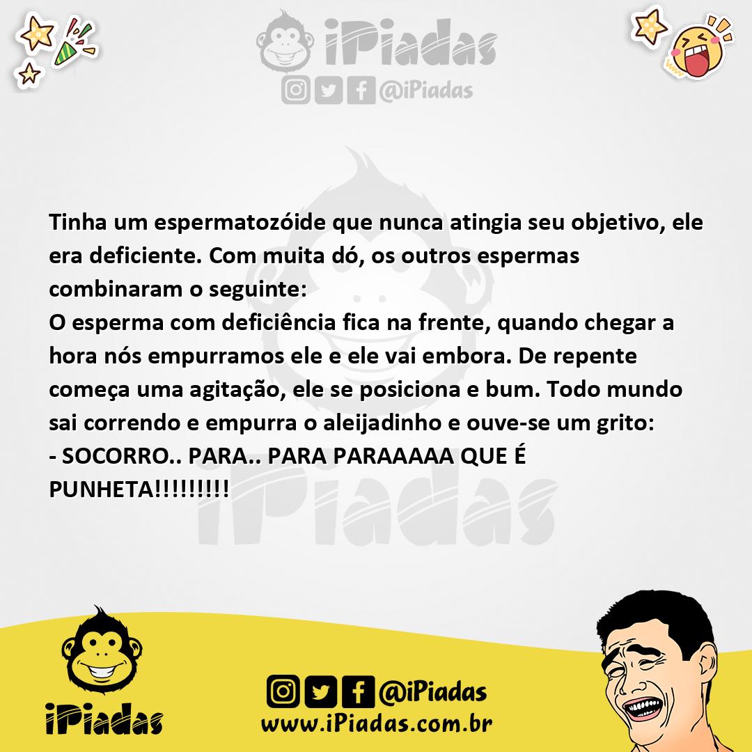 Ilustração da piada Espermatozoide deficiente no iPiadas