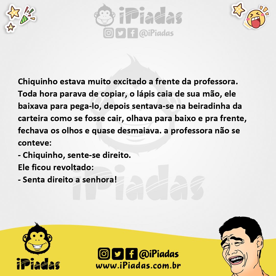 Ilustração da piada Excitação em sala de aula no iPiadas