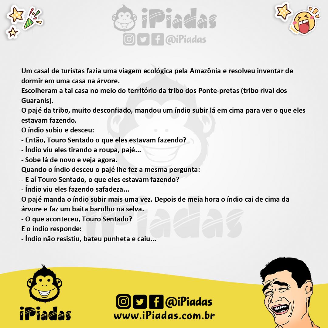 Ilustração da piada Índio Curioso no iPiadas
