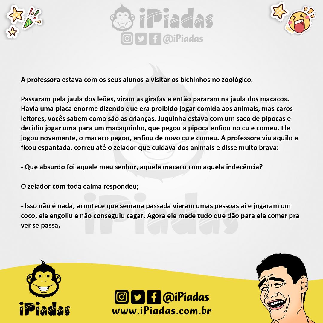Ilustração da piada Macaco Prevenido no iPiadas