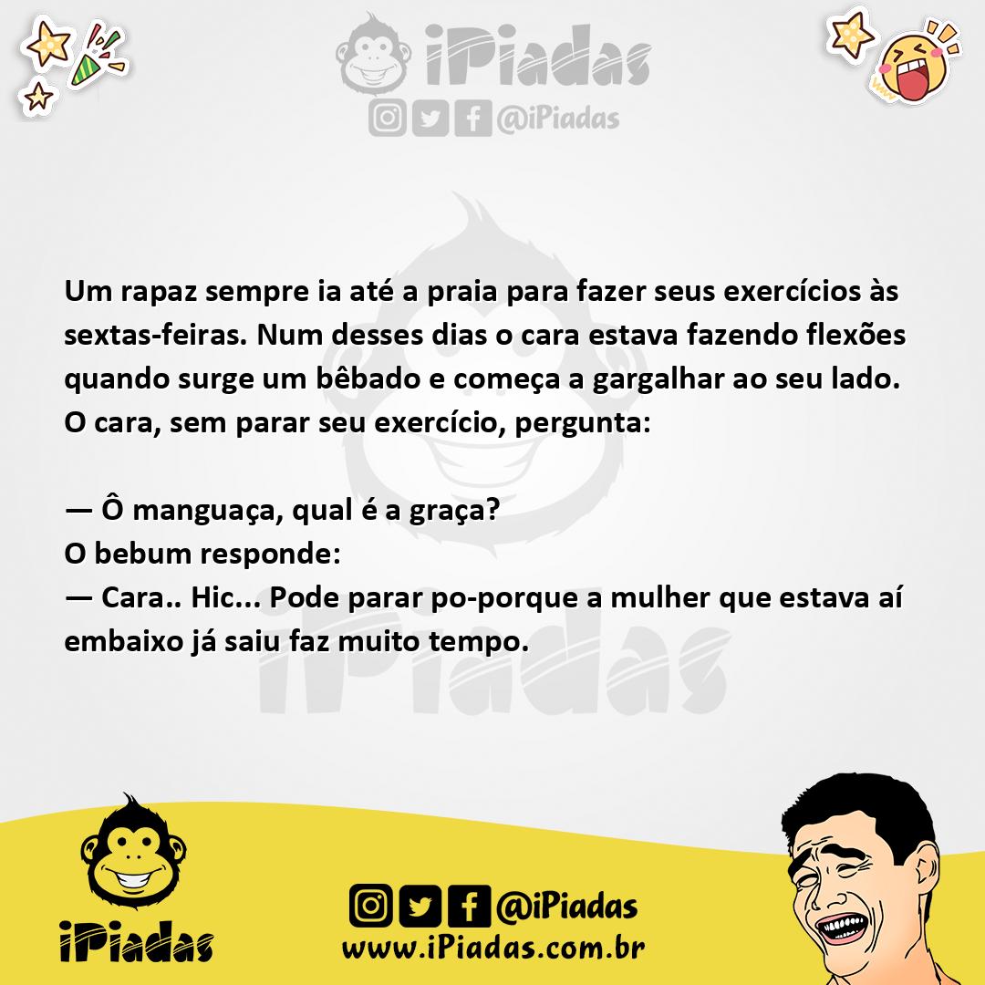 Ilustração da piada Malhando na Praia no iPiadas