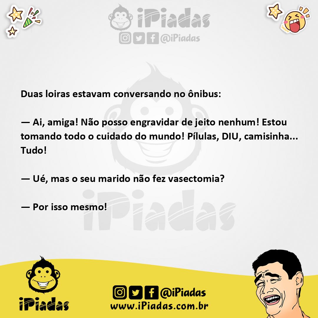 Ilustração da piada Não Posso Engravidar no iPiadas