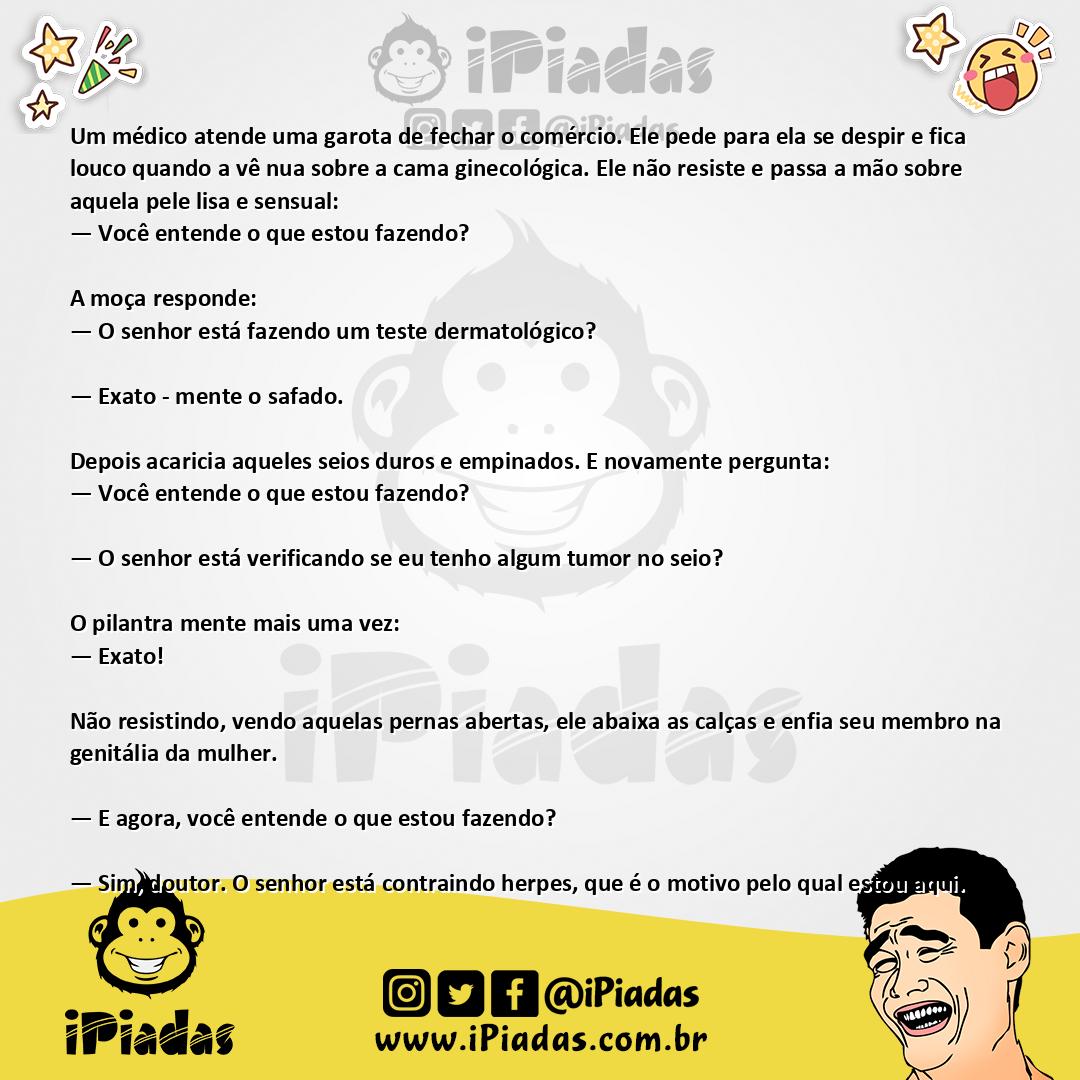 Ilustração da piada No Ginecologista no iPiadas