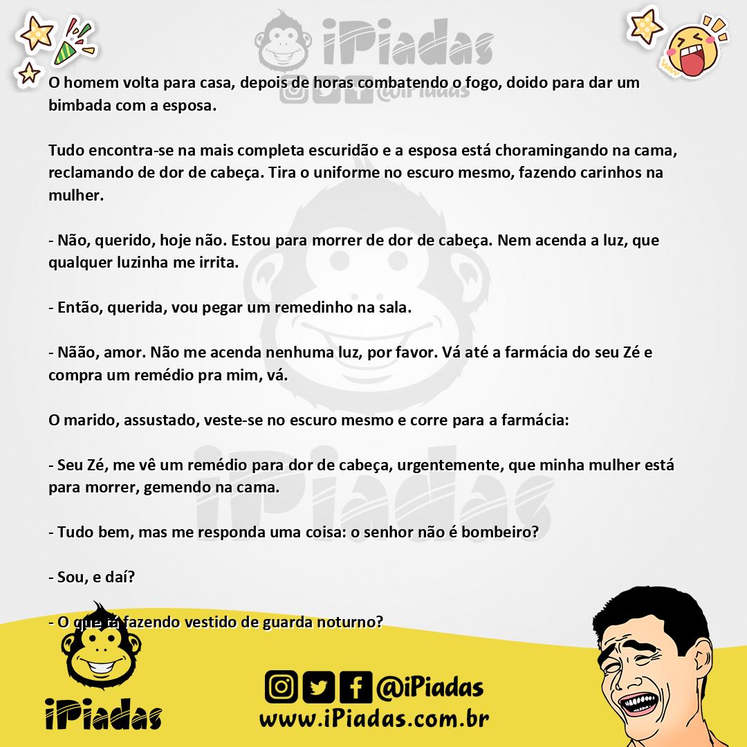 Ilustração da piada O Bombeiro no iPiadas