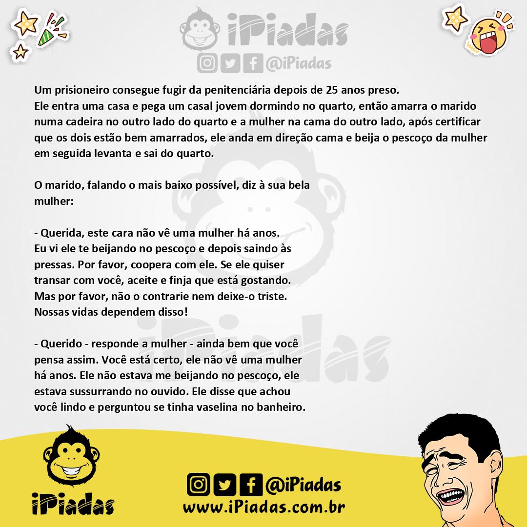 Ilustração da piada O fugitivo. no iPiadas