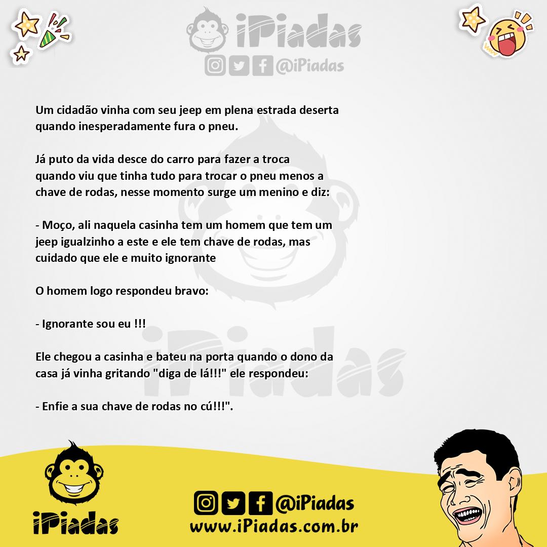 Ilustração da piada O ignorante no iPiadas