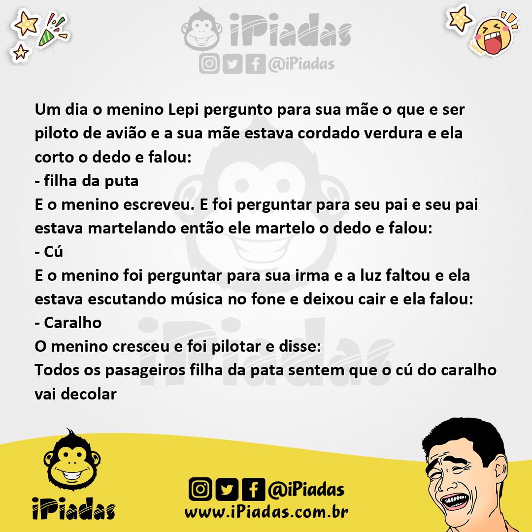Ilustração da piada O Menino que Queria Ser Piloto de Aviao no iPiadas
