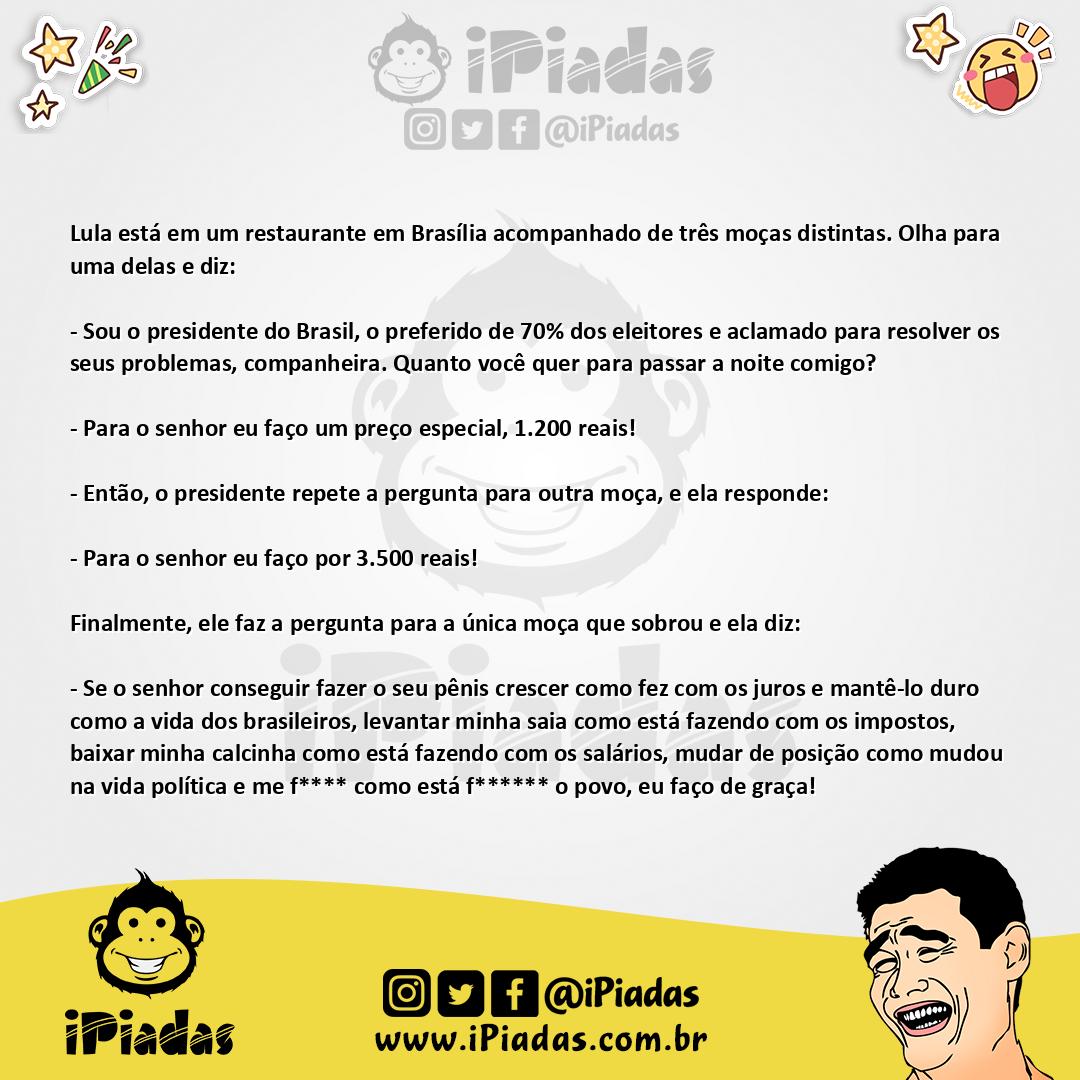 Ilustração da piada O Preço Para o Lula no iPiadas