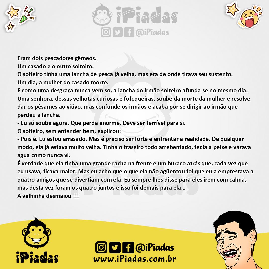 Ilustração da piada Os dois pescadores gêmeos no iPiadas