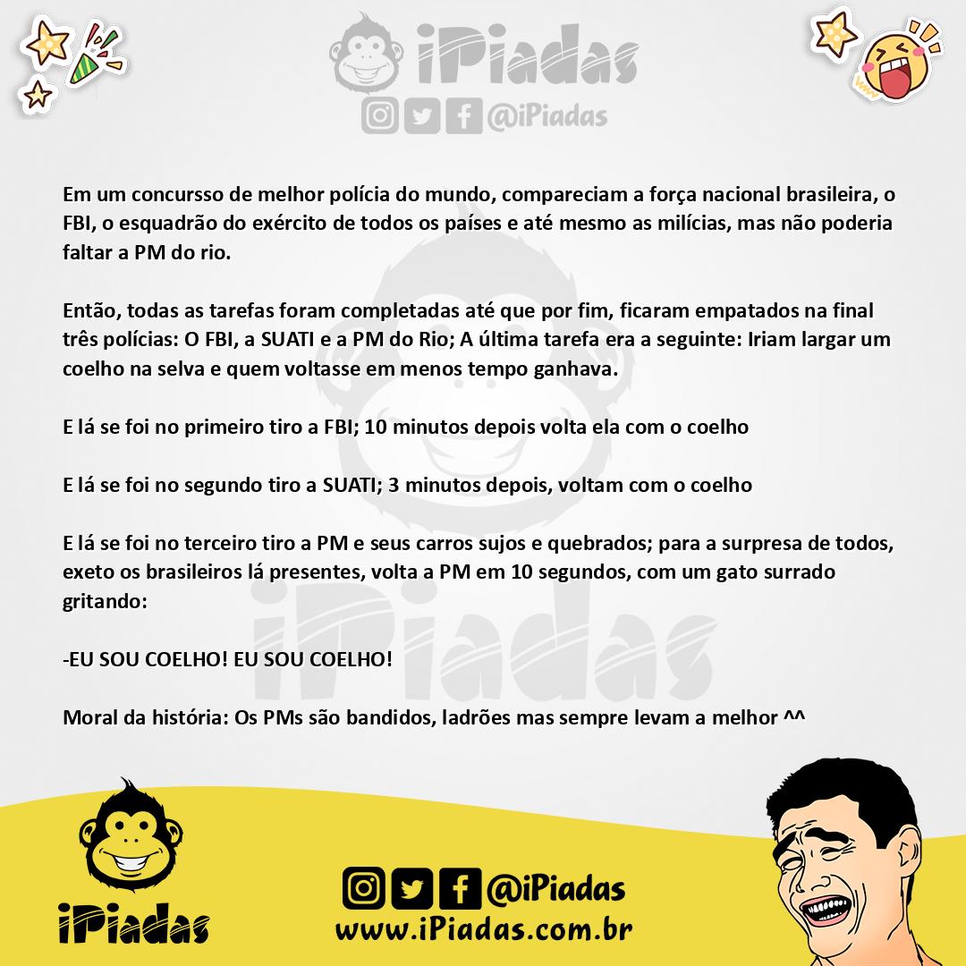 Ilustração da piada PM e o coelho no iPiadas
