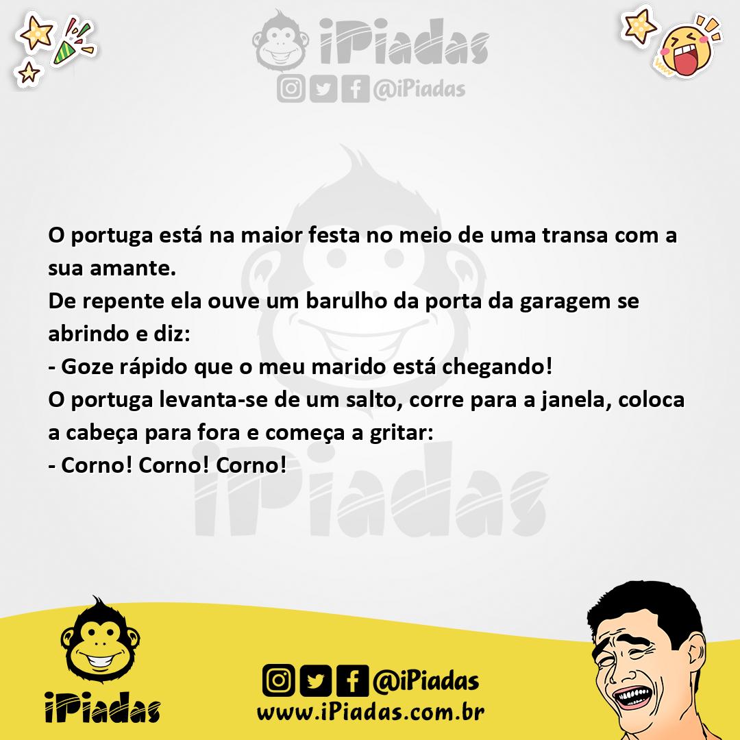 Ilustração da piada Portuga corno no iPiadas