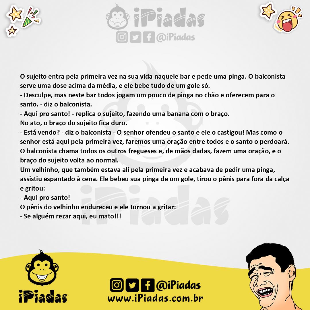 Ilustração da piada Santo Castigo no iPiadas