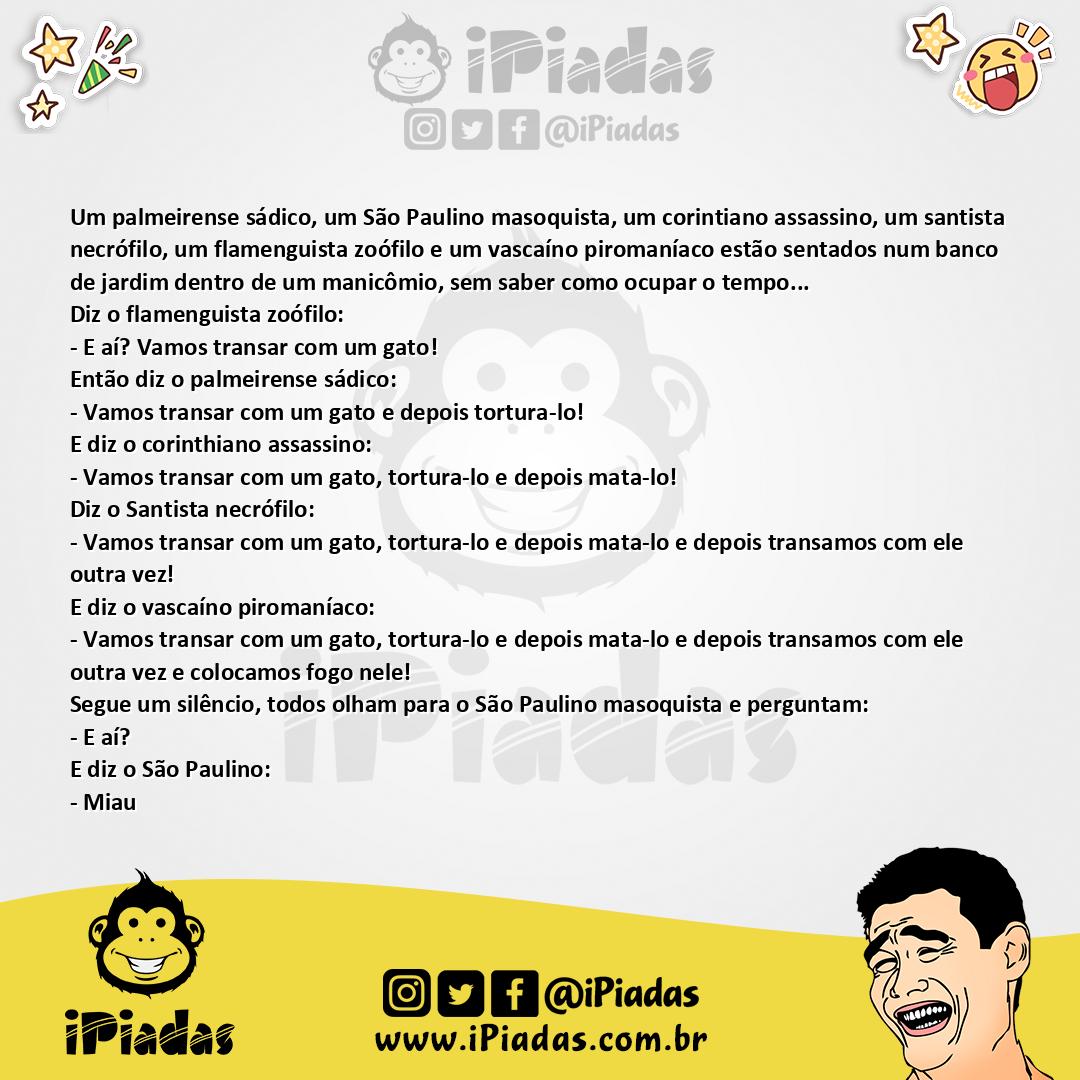 Ilustração da piada São paulino no iPiadas