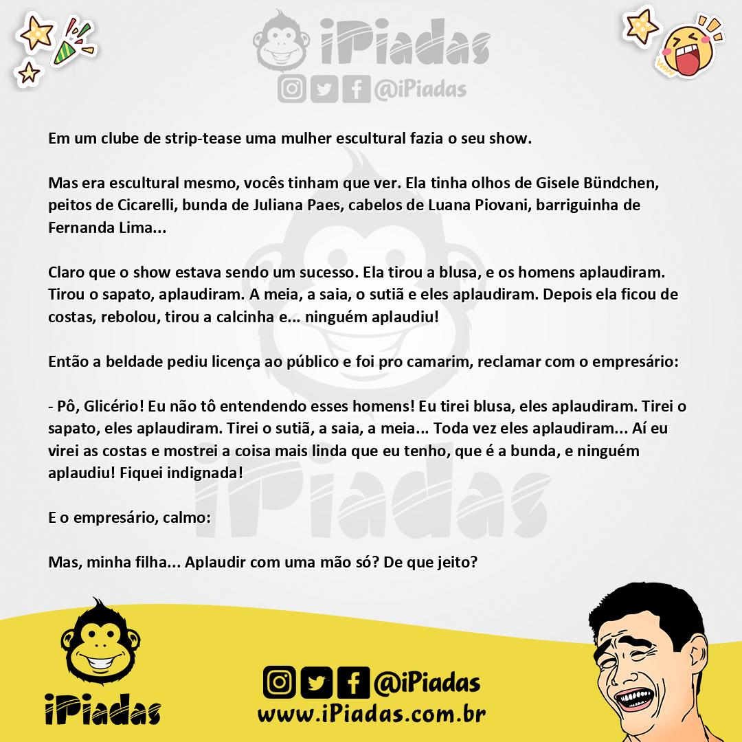 Ilustração da piada Strip Sem Aplausos no iPiadas