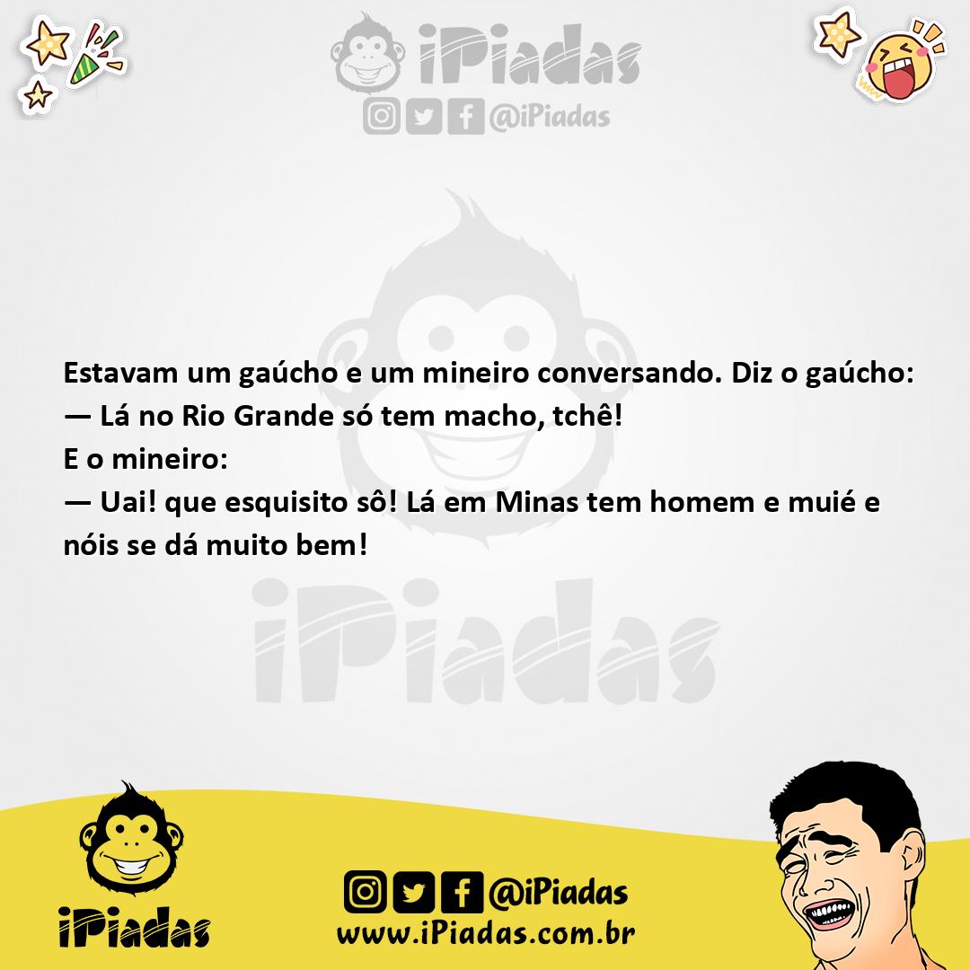 Ilustração da piada Terra de Machos no iPiadas