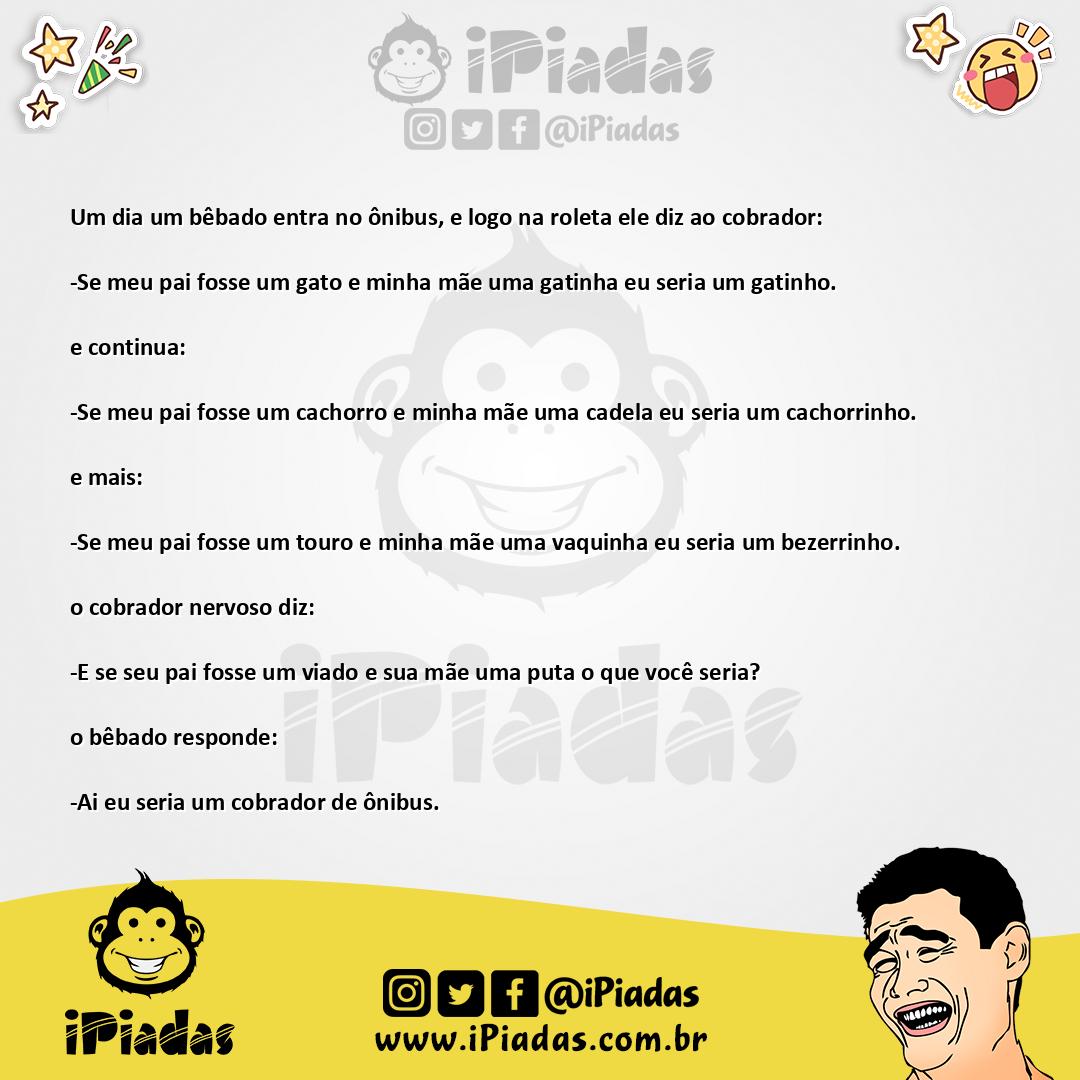 Ilustração da piada Um bebado num onibus no iPiadas