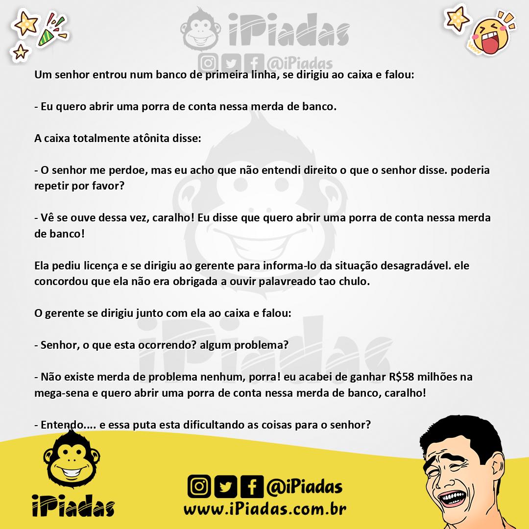 Ilustração da piada Um senhor entrou num banco... no iPiadas